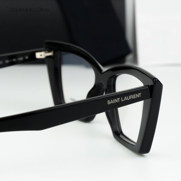 BRAND NEW Saint Laurent Women Eyeglasses Black Demo Cat Eye SL657 OPT 001 - Picture 5 of 9
